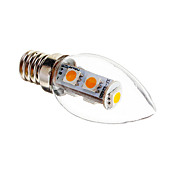 E12 1W 7x5050SMD 60-70LM 2700-3200K Warm White Light LED Candle Bulb (220V)