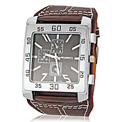 Men's Watch Flat and Wide Shape Square Dial