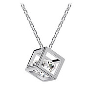 Z&X®  European  Cubic Shape Multicolor Alloy Pendant Necklace(Gold,White) (1 Pc) 