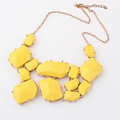 European Deluxe  Multicolor Rhinestone Statement Necklace(Yellow,Black,Pink,Royal Blue) (1 Pc)