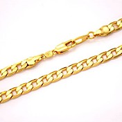 U7® 18K Chunky Gold Filled Necklace Figaro Chains High Quality Franco Necklaces Chain for Men 5MM 55CM