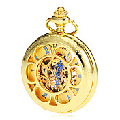 Men's Mechanical Hollow Cover Gold Alloy Pocket Watch