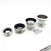 [XmasSale]Magnétique 4 en 1 Grand Angle / lens/180 Macro poissons eye / 2X de kit pour l'iPhone 5/4 / iPad / Mobile-Argent