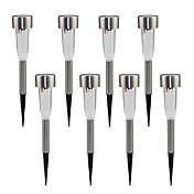 Set of 8 White Stainless Steel Solar Path Lights Lawn lamp