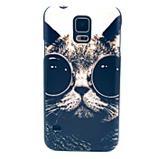 Couverture dure de cas modèle lunettes de chat pour Samsung Galaxy I9600 S5