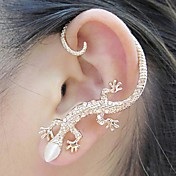 BaoGuang®1PCS Beautiful Zircon Alloy Gecko Pattern Earrings 