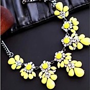 European  (Geometry) Alloy/Rhinestone Statement Necklace(Yellow/Rose/Light Blue/Multicolor/Light Green) (1 Pc)  