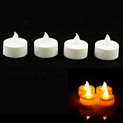 Round Style Flame Twinkle LED Candle with Yellow Light - 4 Pcs