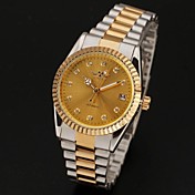 Individu-Vent automatique Auto Date de l'or des hommes Cadran Argent Acier Bande analogique montre-bracelet