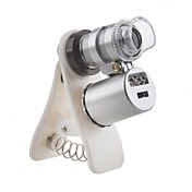 Clip universel 60x microscope pour iphone / ipad et téléphone portable (avec de la lumière de tête conduit& la lumière UV)
