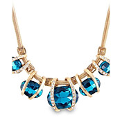 (1 Pc)European (Diamond Gem) as Picture Alloy Statement Necklace        