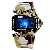 Men's Army Style Multi-Functional Colorful LED Camouflage Silicone Band Wrist Watch (Assorted Colors)