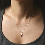 Mode Extrêmement simple Forme Joyeux pensée os collier pendentif Argent Sterling (1 PC)