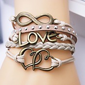 Bracelet eruner®leather amour en alliage multicouche et le cœur infinie bracelet en main