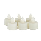 Set of 6 Ivory Color Plastic LED Tealights with Timer