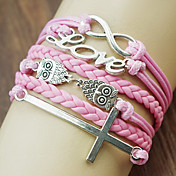 Fashion Leather LOVE Cross Shape Wrap Bracelets(1 Pc)