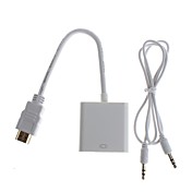 YuanBoTong HDMI mâle vers VGA femelle Adaptateur avec Audio