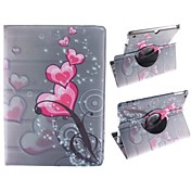 modèle de coeur de pêche rouge de 360 ​​degrés de rotation étui en cuir Pu avec support pour ipad air