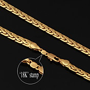 U7® High Quality Vintage 18K Chunky Gold Filled Figaro Chain Necklace for Men 6MM 22Inches 55CM