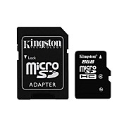 kingston 8gb classe microSDHC 4 carte mémoire flash avec adaptateur SD