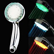 3-inch 12-LED 3Colors Heat Sensor Shower Head (Siliver ABS)
