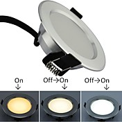 LED 3W Indoor Silvery Downlight Three Colors Warm/Pure/Cool White Together in One Light AC85-265V