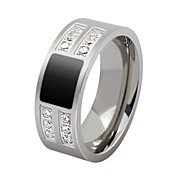 Fashion Stainless Steel Inlaid Zircon Smooth and Comfortable Men's Rings (1 Pcs)