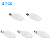 5pcs E14 C37 5W 15x2835SMD 400LM  2700K Warm White Light LED Candle Bulb(85-265V)