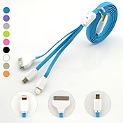 3 en 1 8 broches 30 broches et 5 broches micro usb chargé câble plat pour l'iphone 6 iphone 6 plus et d'autres (120cm, couleurs assorties)