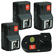 WanSen PT-04GY 4 canaux sans fil / Radio déclencheur flash avec 3 récepteurs pour Canon Nikon