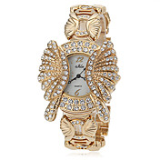 Diamante ronde des femmes de cadran de quartz de bande de montre de mode analogique en alliage (couleurs assorties)