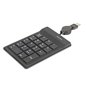 KN-188 Portable Waterproof Retractable Wired USB Numerical Keyboard