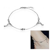 925 Sterling Silver Multicolor Anklet(Silver)