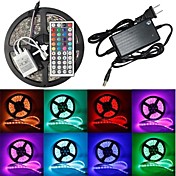 Waterproof 5M 300x5050 SMD RGB LED Strip Flexible Light + RGB 44Key Remote Control + AC Adapter(AC100-240V)