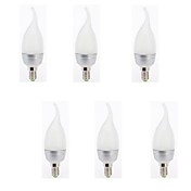 6 pcs YOKON E14 3.5 W 6 SMD 350 LM Warm White CA Candle Bulbs AC 220-240 V