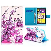 Pretty Plum Blossoms Wallet Style Magnetic Flip Stand TPU and PU Leather Case for Nokia Lumia 1020(Assorted Colors)