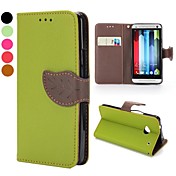 Magnetic Buckle Lichee Pattern Design Wallet Style Flip Stand TPU and PU Leather Case for HTC One M7(Assorted Colors)