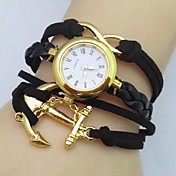 Women's Infinity Boat Anchor Leather Weave Band Quartz Analog Bracelet  Watch(Assorted Colors)