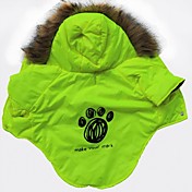Footprint Pattern Cotton-Padded Hoodies T-Shirt for Pets Dogs (Light Green Assorted Sizes)