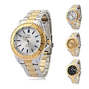 Montre style d'affaires Boîtier en or bracelet en acier automatique auto vent du poignet des hommes (couleurs assorties)