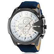 Men's Watch Military Style Leather Band