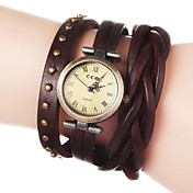 Women's Vintage Long Strap Style Leather Band Quartz Analog Bracelet Watch (Assorted Colors)