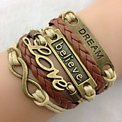 Classic Bronze LOVE Leather Wrap Bracelet(1 Pc)