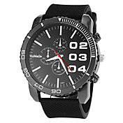 montre-bracelet de silicone bande de quartz de style décontracté des hommes (couleurs assorties)