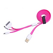 1.2M 4FT 3-in-1 Micro USB/8-pin/30-pin USB Charge Sync Cable  