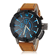 Men's Watch Military Steel Case Leather Band