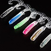 5cm 1g appâts mous larves leurres de pêche vers des formes (8pcs / couleur assortie)