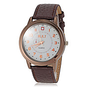 Montre cadran délicat pu poignet bande de quartz pour hommes (couleurs assorties)