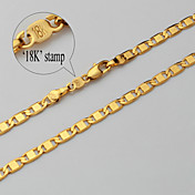 U7® 18K Real Chunky Gold Plated Link Chain Necklace Jewelry Gift for Men Women 4MM 55CM 