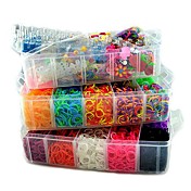 16000pcs 3 couches bandes de style de métier mélangé couleurs arc en ciel de silicone (16000 de bandes, 240s-clips, 2 métiers à tisser, 1 Metail 2